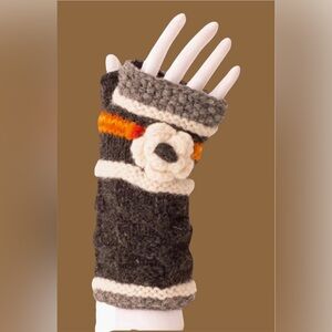 *new* Fingerless Handwarmer Gloves with Flower